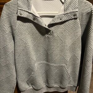 SHEIN Gray Geometric Cowl Neck Sweater